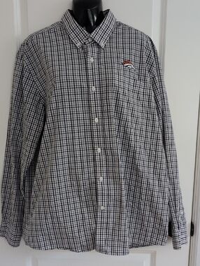 Denver Broncos Cutter & Buck Button-Down Plaid Shirt